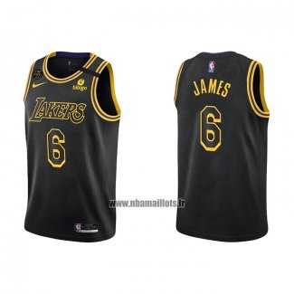 Maillot Los Angeles Lakers LeBron James NO 6 Mamba 2021-22 Noir