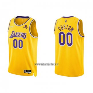 Maillot Los Angeles Lakers Personnalise Anniversary 2021-22 Jaune