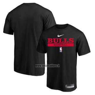 Maillot Manche Courte Chicago Bulls Practice Performance 2022-23 Noir