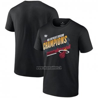 Maillot Manche Courte Miami Heat 2023 Southwest Division Champions Locker Room Noir