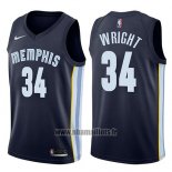 Maillot Memphis Grizzlies Brandan Wright No 34 Icon 2017-18 Bleu