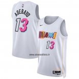 Maillot Miami Heat Bam Adebayo NO 13 Ville 2022-23 Blanc