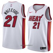 Maillot Miami Heat Hassan Whiteside No 21 Association 2018 Blanc