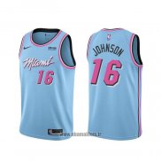 Maillot Miami Heat James Johnson NO 16 Ville 2019-20 Bleu