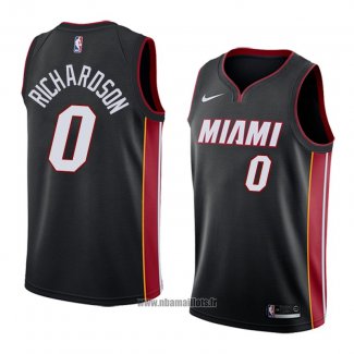 Maillot Miami Heat Josh Richardson No 0 Icon 2018 Noir