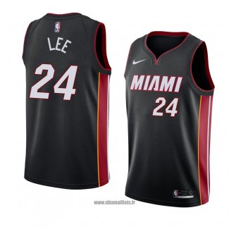 Maillot Miami Heat Marcus Lee No 24 Icon 2018 Noir