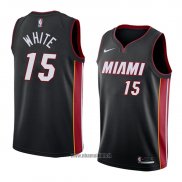 Maillot Miami Heat Okaro White No 15 Icon 2018 Noir