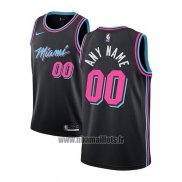 Maillot Miami Heat Personnalise Ville 2018-19 Noir