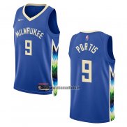 Maillot Milwaukee Bucks Bobby Portis NO 9 Ville 2022-23 Bleu