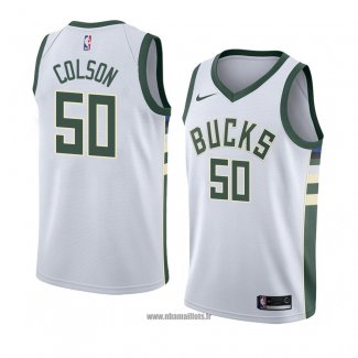 Maillot Milwaukee Bucks Bonzie Colson No 50 Association 2018 Blanc