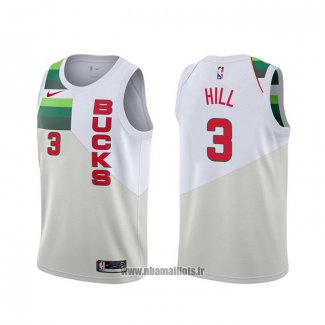 Maillot Milwaukee Bucks George Hill NO 3 Earned Blanc