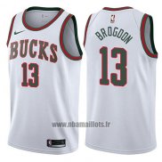 Maillot Milwaukee Bucks Malcolm Brogdon No 13 Return To Mecca Classic 2017-18 Blanc