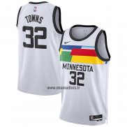 Maillot Minnesota Timberwolves Karl-Anthony Towns NO 32 Ville 2022-23 Blanc