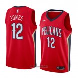 Maillot New Orleans Pelicans Jalen Jones No 12 Statement 2018 Rouge
