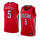 Maillot New Orleans Pelicans Trevon Bluiett No 5 Statement 2017-18 Rouge