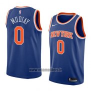 Maillot New York Knicks Emmanuel Mudiay No 0 Icon 2018 Bleu