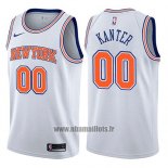 Maillot New York Knicks Enes Kanter No 00 Statement 2017-18 Blanc