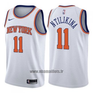 Maillot New York Knicks Frank Ntilikina No 11 Association 2017-18 Blanc