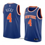 Maillot New York Knicks Isaiah Hicks No 4 Icon 2018 Bleu