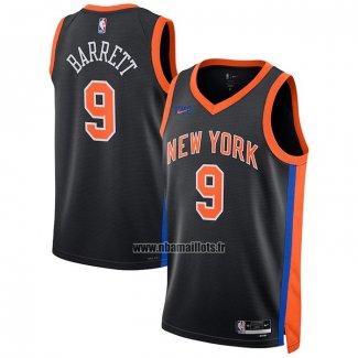 Maillot New York Knicks Rj Barrett NO 9 Ville 2022-23 Noir