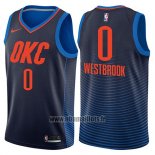 Maillot Oklahoma City Thunder Russell Westbrook No 0 Statement 2017-18 Bleu