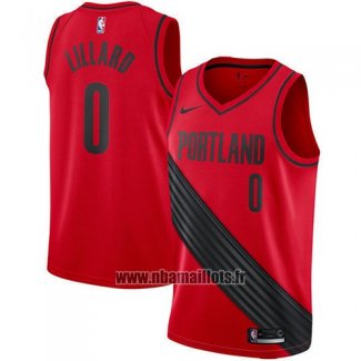 Maillot Portland Trail Blazers Damian Lillard No 0 2017-18 Rouge