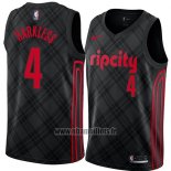 Maillot Portland Trail Blazers Maurice Harkless No 4 Ville 2018 Noir