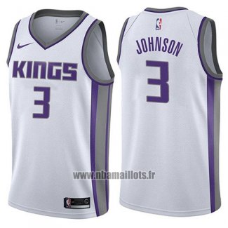 Maillot Sacramento Kings Joe Johnson No 3 Association 2017-18 Blanc