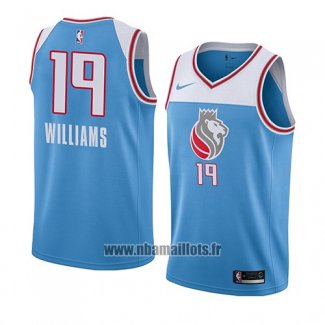 Maillot Sacramento Kings Troy Williams No 19 Ville 2018 Bleu