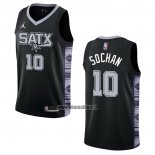 Maillot San Antonio Spurs Jeremy Sochan NO 10 Statement 2022-23 Noir