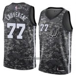 Maillot San Antonio Spurs Joffrey Lauvergne No 77 Ville 2018 Gris