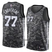 Maillot San Antonio Spurs Joffrey Lauvergne No 77 Ville 2018 Gris