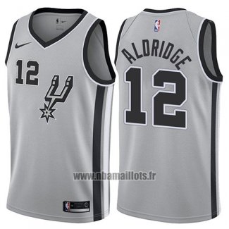 Maillot San Antonio Spurs Lamarcus Aldridge No 12 2017-18 Gris