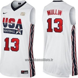 Maillot USA 1992 Chris Mullin No 13 Blanc