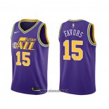 Maillot Utah Jazz Derrick Favors NO 15 Hardwood Classics Volet