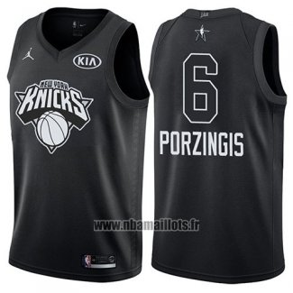 Maillot All Star 2018 New York Knicks Kristaps Porzingis No 6 Noir