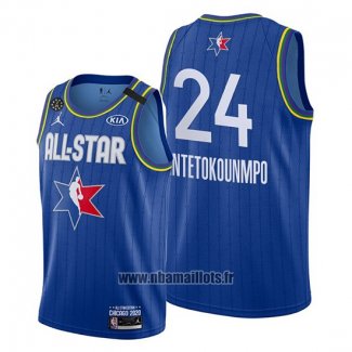 Maillot All Star 2020 Milwaukee Bucks Giannis Antetokounmpo No 24 Bleu