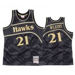 Maillot Atlanta Hawks Dominique Wilkins No 21 1986-87 Hardwood Classic Noir