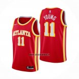 Maillot Atlanta Hawks Trae Young No 11 Icon 2020-21 Rouge