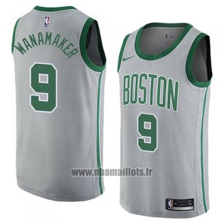 Maillot Boston Celtics Brad Wanamaker No 9 Ville 2018 Gris
