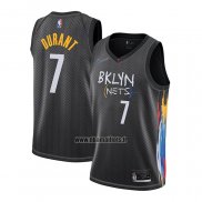 Maillot Brooklyn Nets Kevin Durant No 7 Ville 2020-21 Noir