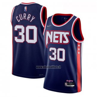 Maillot Brooklyn Nets Seth Curry NO 30 Ville 2021-22 Bleu