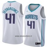 Maillot Charlotte Hornets Willy Hernangomez No 41 Association 2018 Blanc