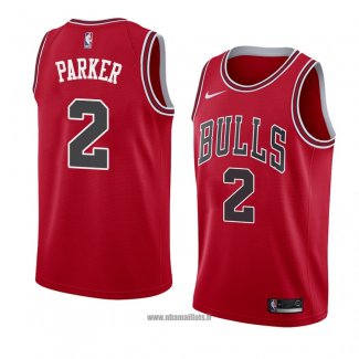 Maillot Chicago Bulls Jabari Parker No 2 Icon 2018 Rouge