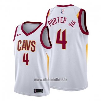 Maillot Cleveland Cavaliers Kevin Porter Jr. No 4 Association 2019-20 Blanc