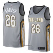 Maillot Cleveland Cavaliers Kyle Korver No 26 Ville 2018 Gris