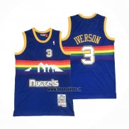 Maillot Denver Nuggets Allen Iverson NO 3 Mitchell & Ness 2006-07 Bleu