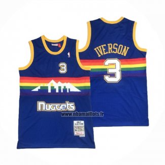 Maillot Denver Nuggets Allen Iverson NO 3 Mitchell & Ness 2006-07 Bleu