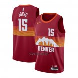 Maillot Denver Nuggets Nikola Jokic No 15 Ville 2020-21 Rouge