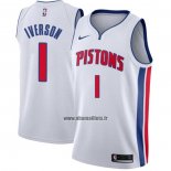 Maillot Detroit Pistons Allen Iverson NO 1 Association Blanc